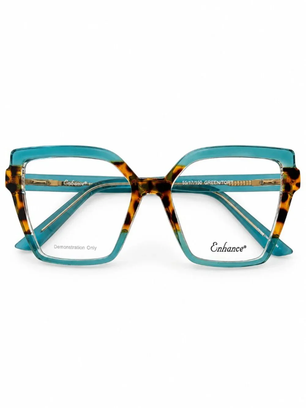 Enhance EN4441 Green/Tortoise 55-17-150 Eyeglass Frames